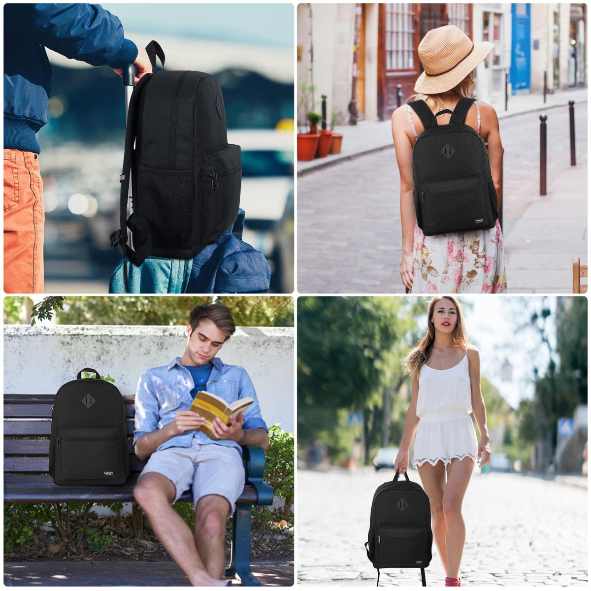 Black 15.6 Inch Laptop Backpack with USB Charger U812