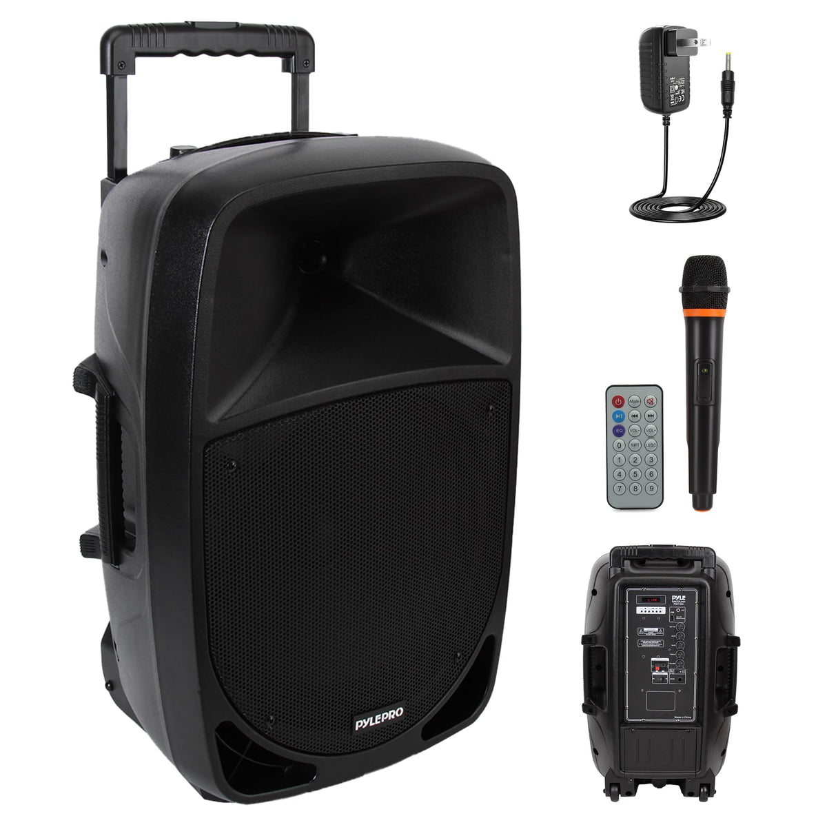 1200W Portable Bluetooth PA Speaker with Subwoofer and Wireless Microphone N77795