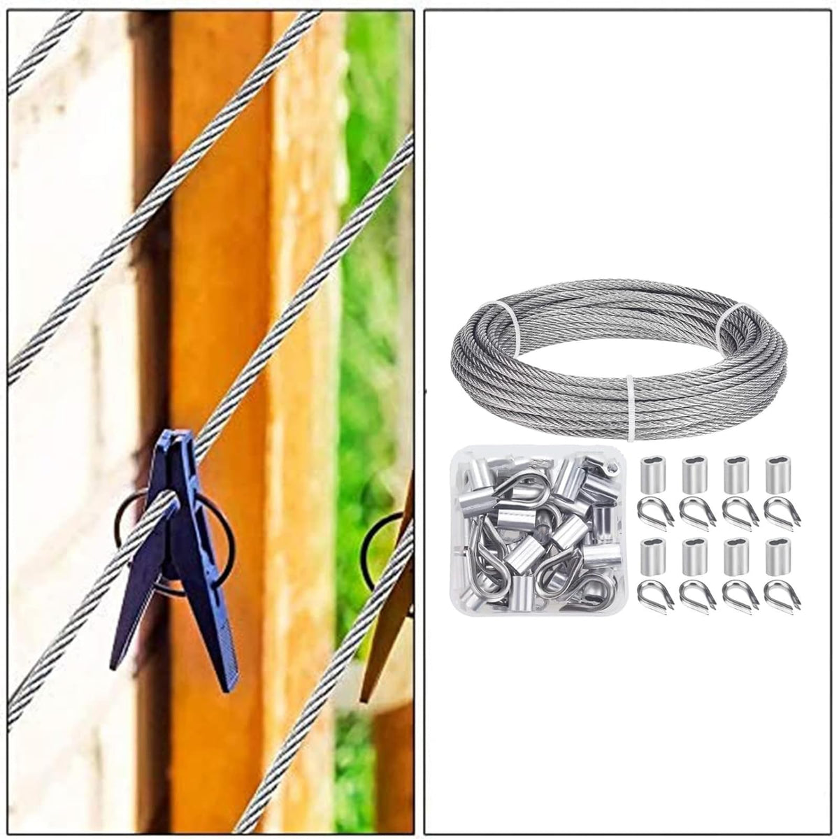 1/8 inch Stainless Steel Wire Rope Kit, 33ft R77109