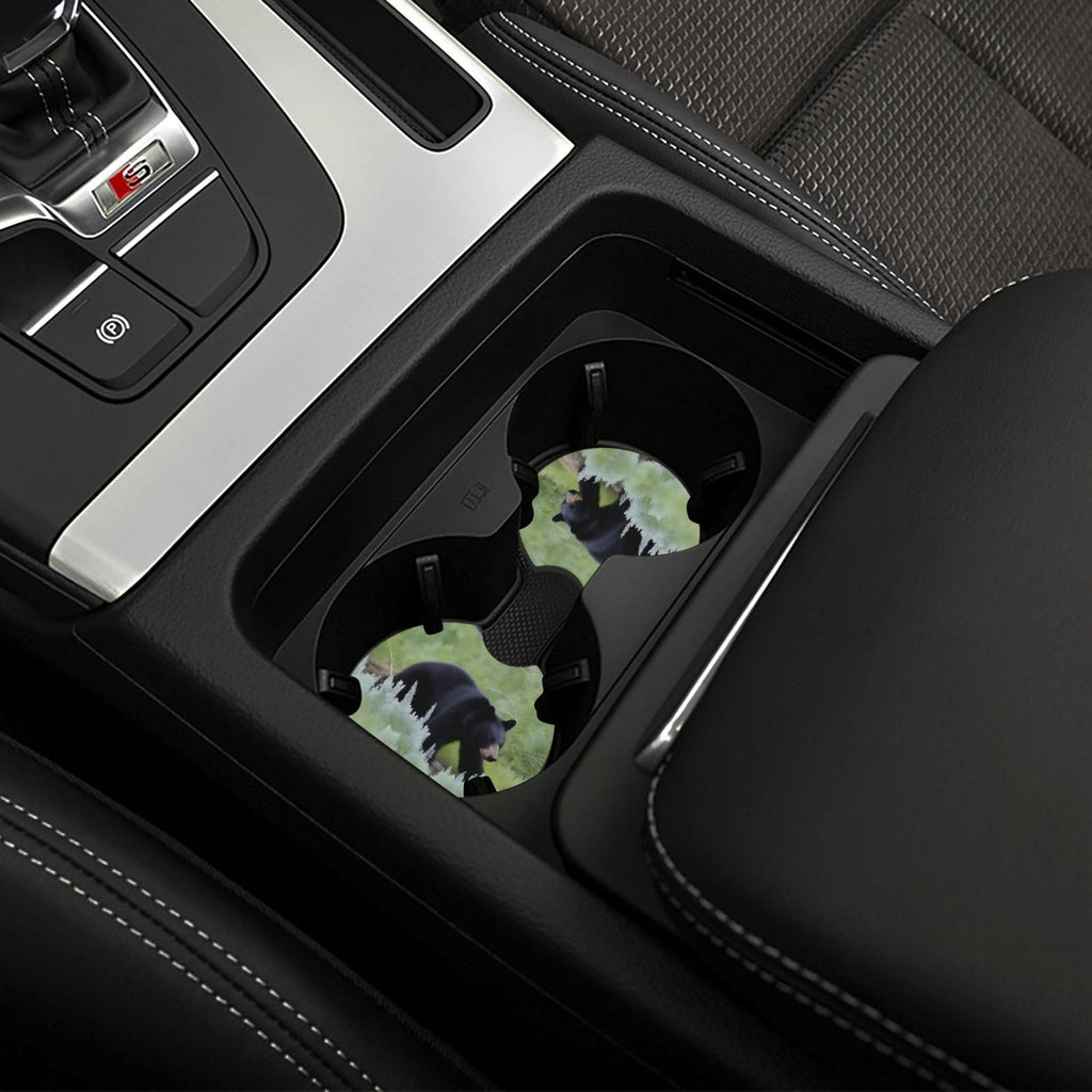 Black Bear Rubber Car Coasters Set of 2 J557157
