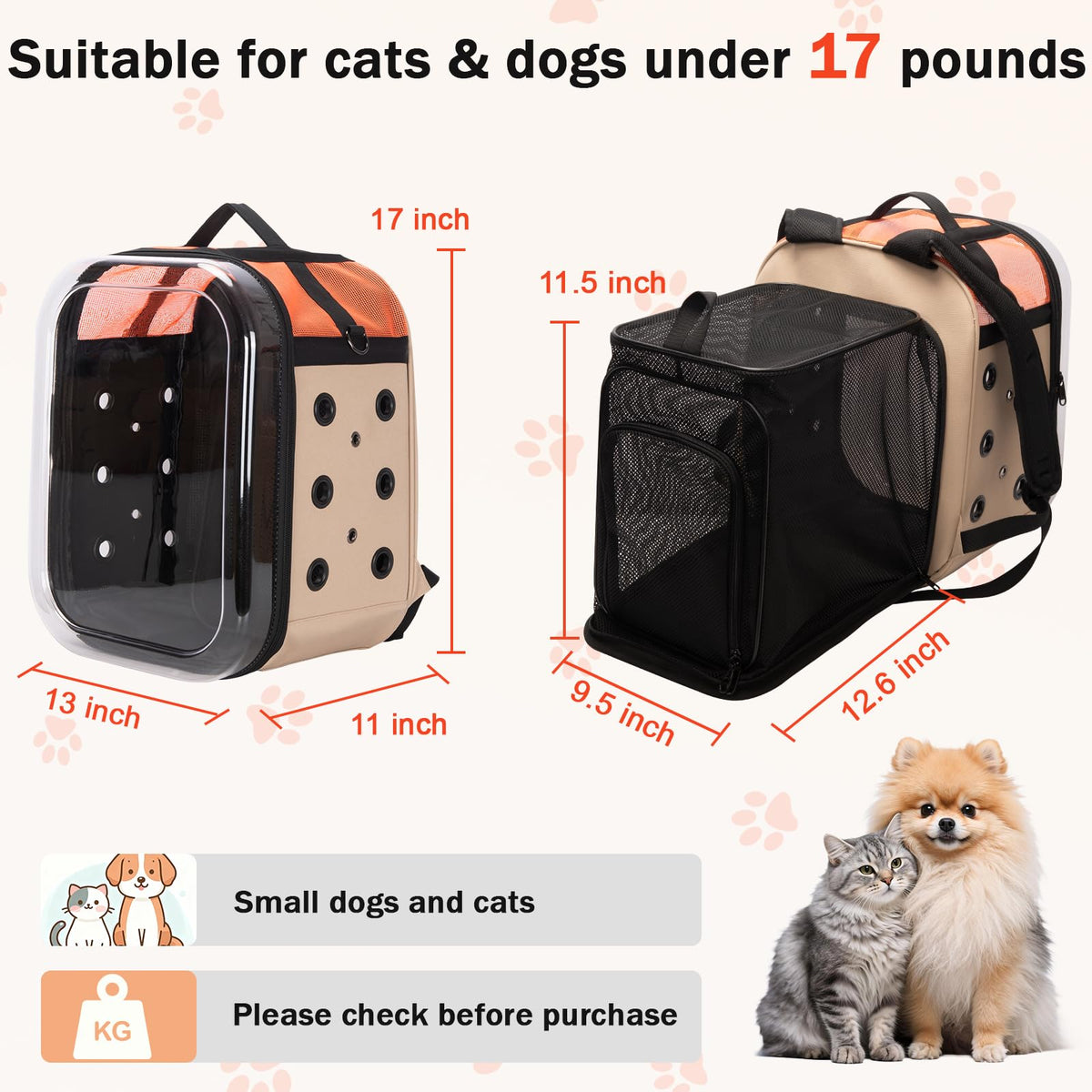 Large Breathable Cat Backpack Carrier O663
