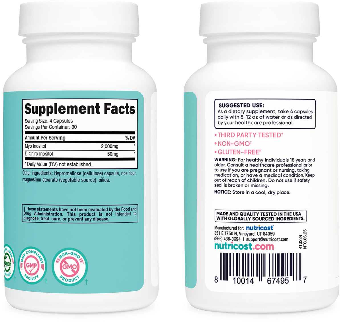 120 Capsules GMO-Free Inositol M395976