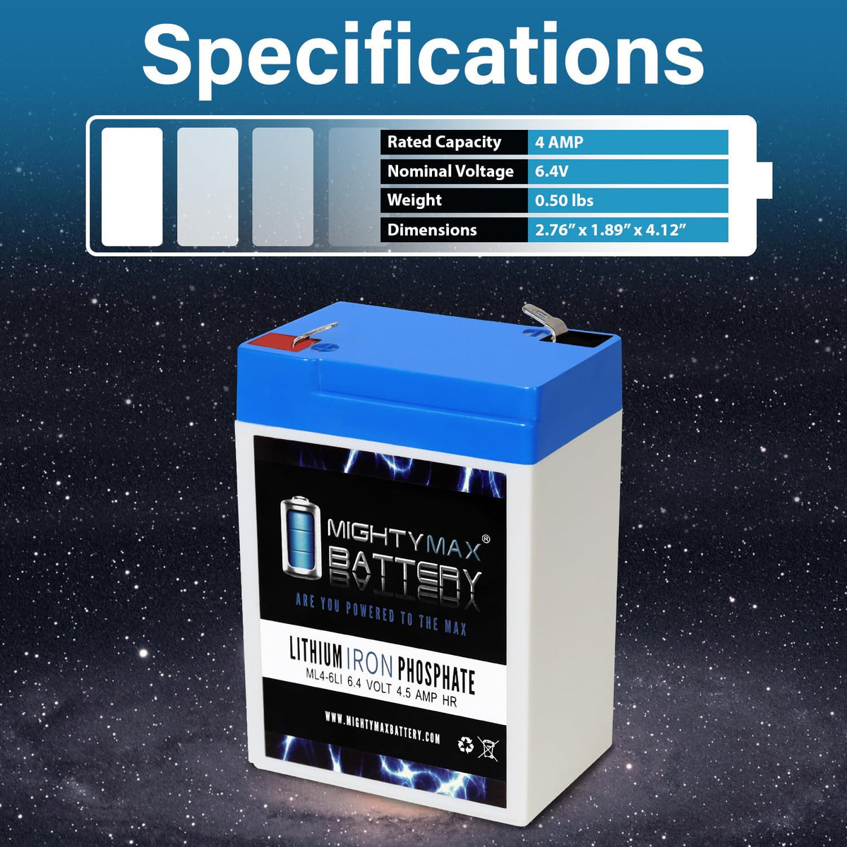 6V 4.5AH Lithium Replacement Battery D959454