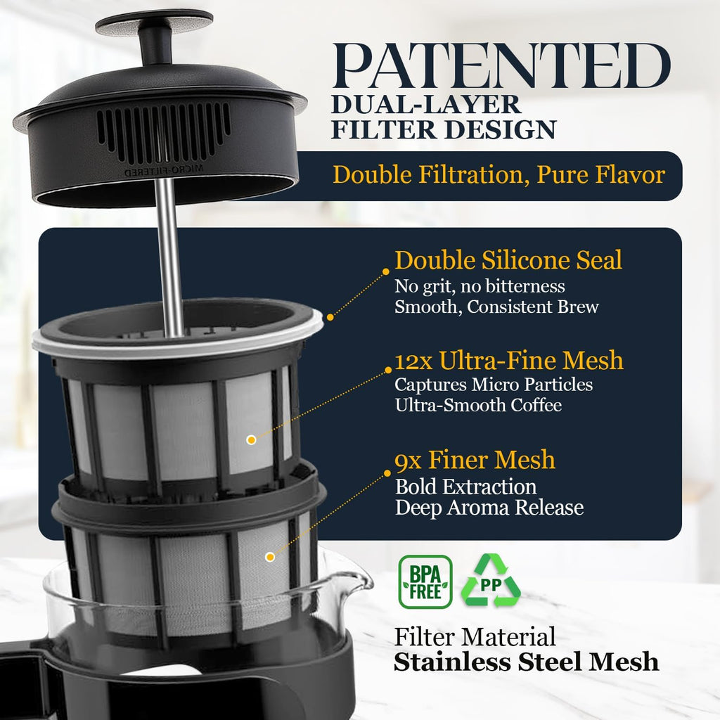 Black 17oz French Press Coffee Maker F4718