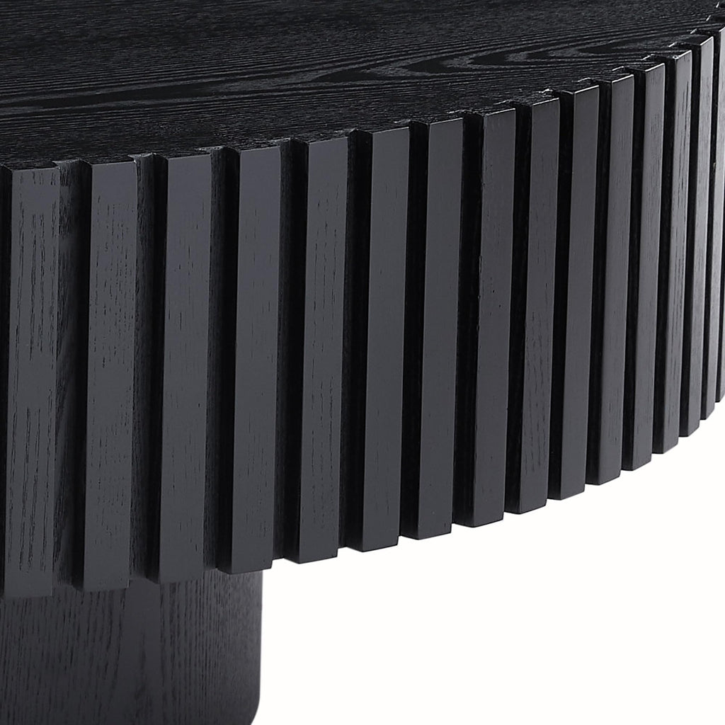 Black Round Coffee Table with Base L352