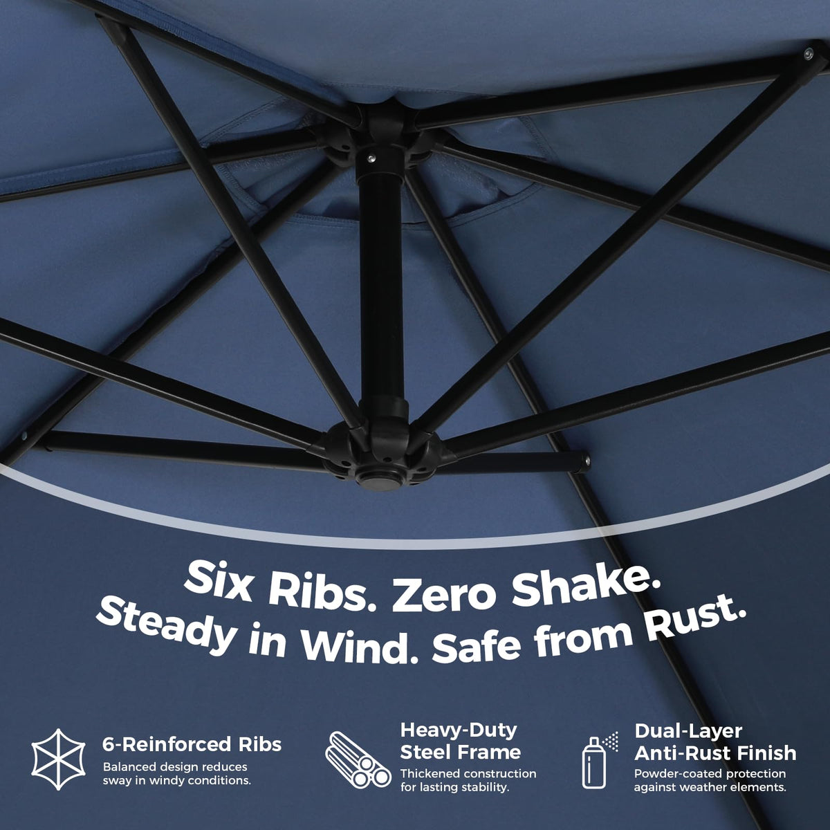 Offset Cantilever Patio Umbrella with Tilt and Crank B635