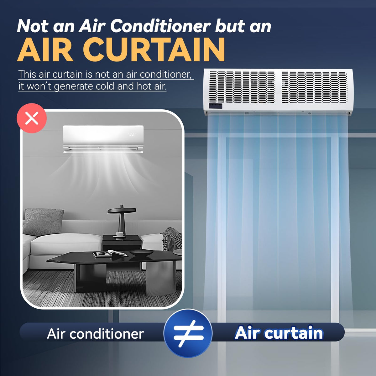 36'' Air Curtain with Remote Control 110V D197356