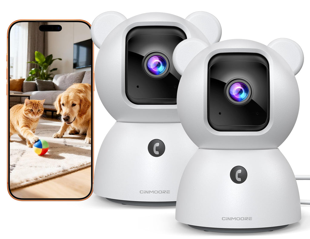 2 Pack 2.5K Indoor Security Cameras with Pan Tilt Night Vision 2-Way Audio Y892