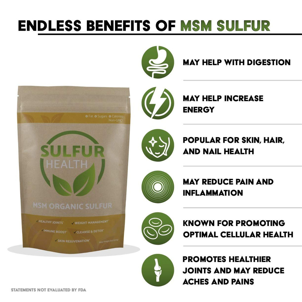 Organic Sulfur MSM Supplement 1 Pound N752