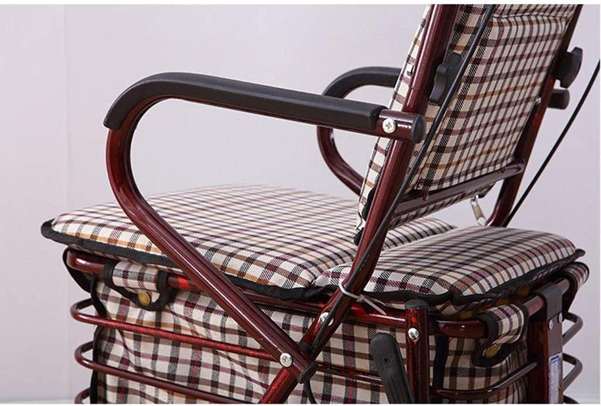 Folding Carbon Steel Rollator Walker Shopping Trolley S140