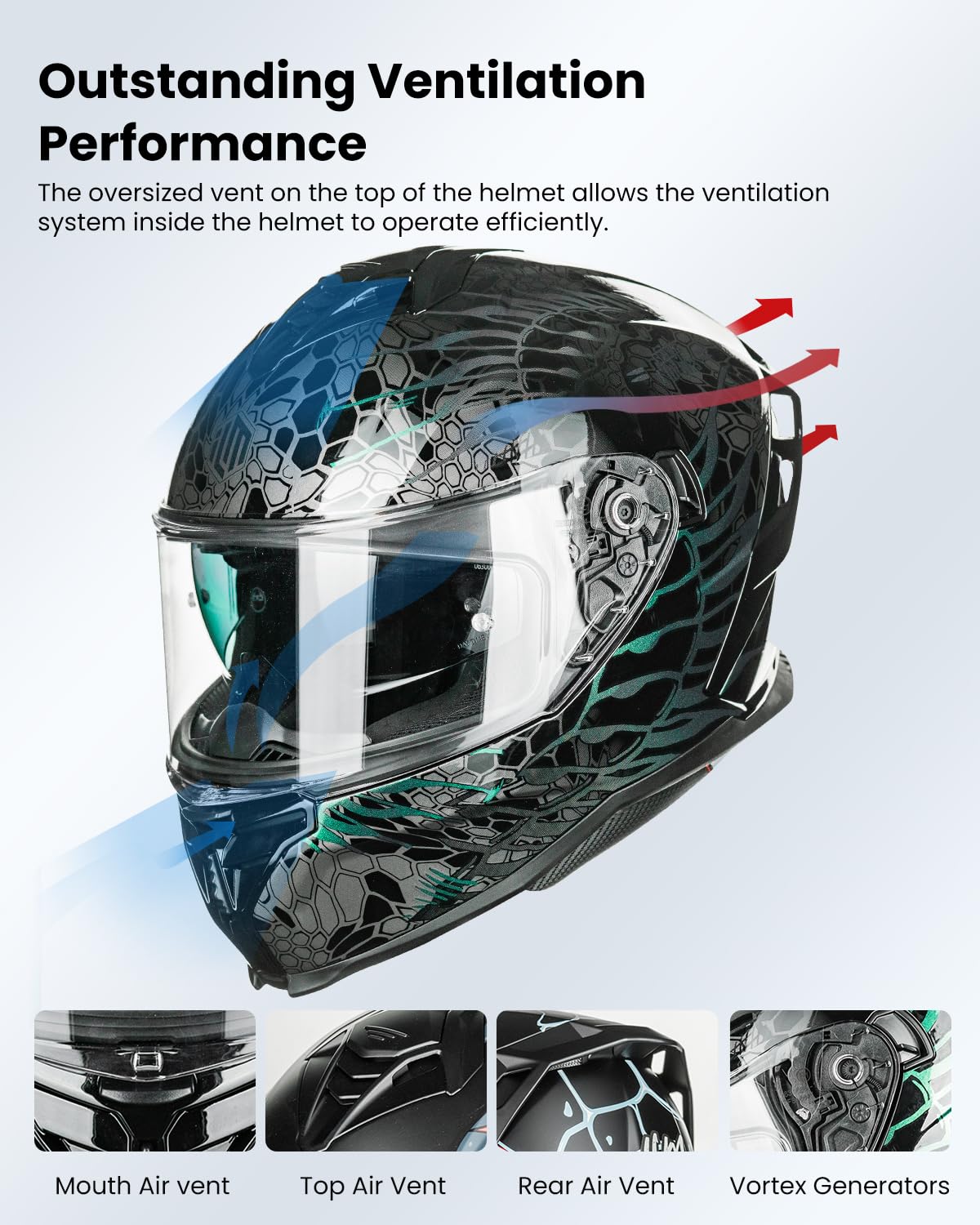 Motorcycle Helmet DOT ECE Dual Visor Full Face H97838