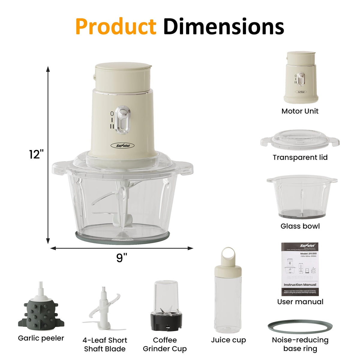 4-in-1 Electric Food Chopper & Small Food Processor B303957