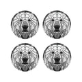 Black and White Bear Leather Coasters Set of 4 N338