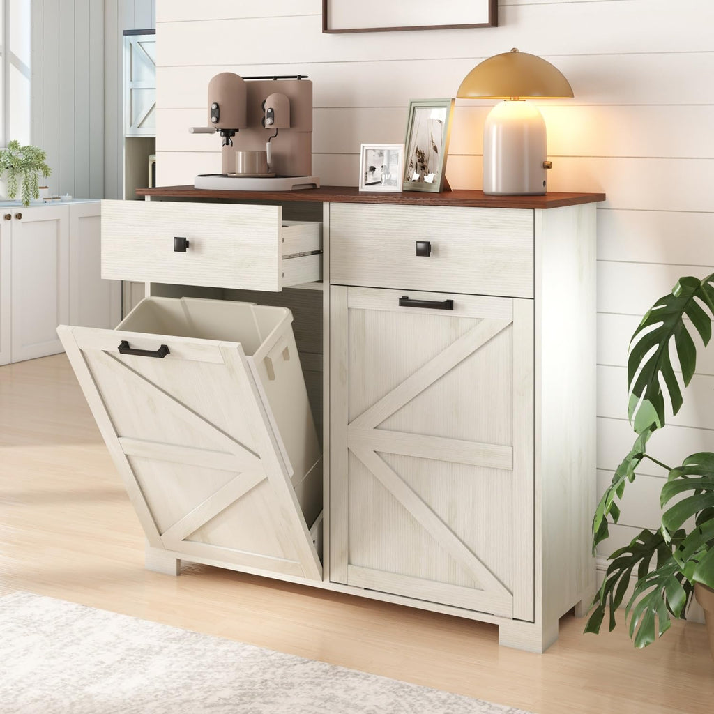 Double Tilt Out Trash Cabinet with Hideaway Drawer F2568
