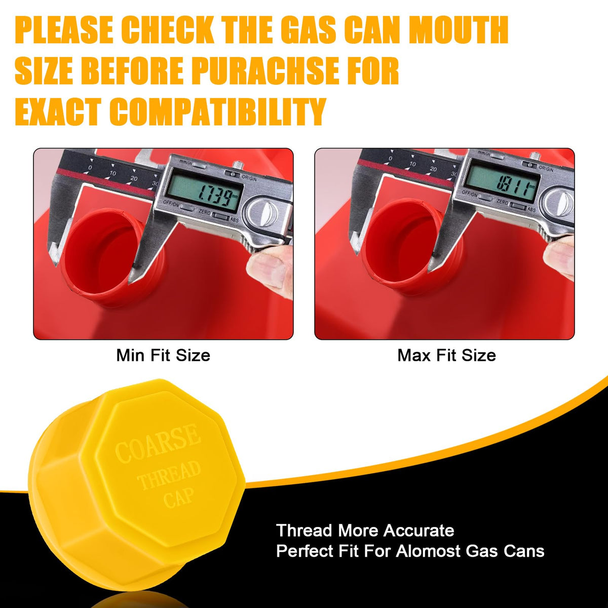 Gas Can Cap 5 Gallon Coarse Thread T1118