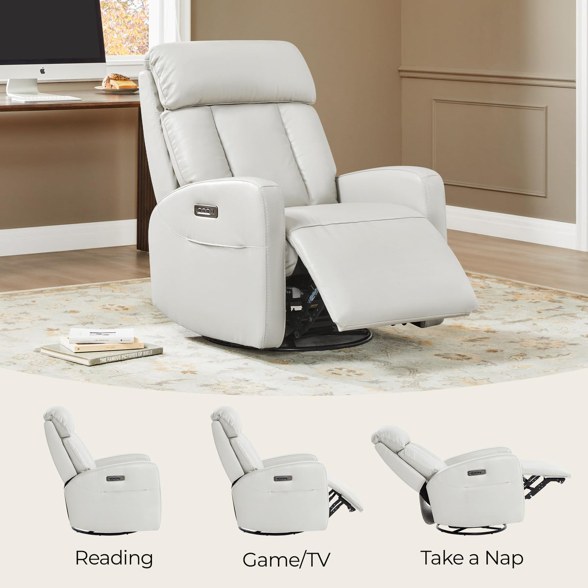 Genuine Leather Power Recliner Chair S867