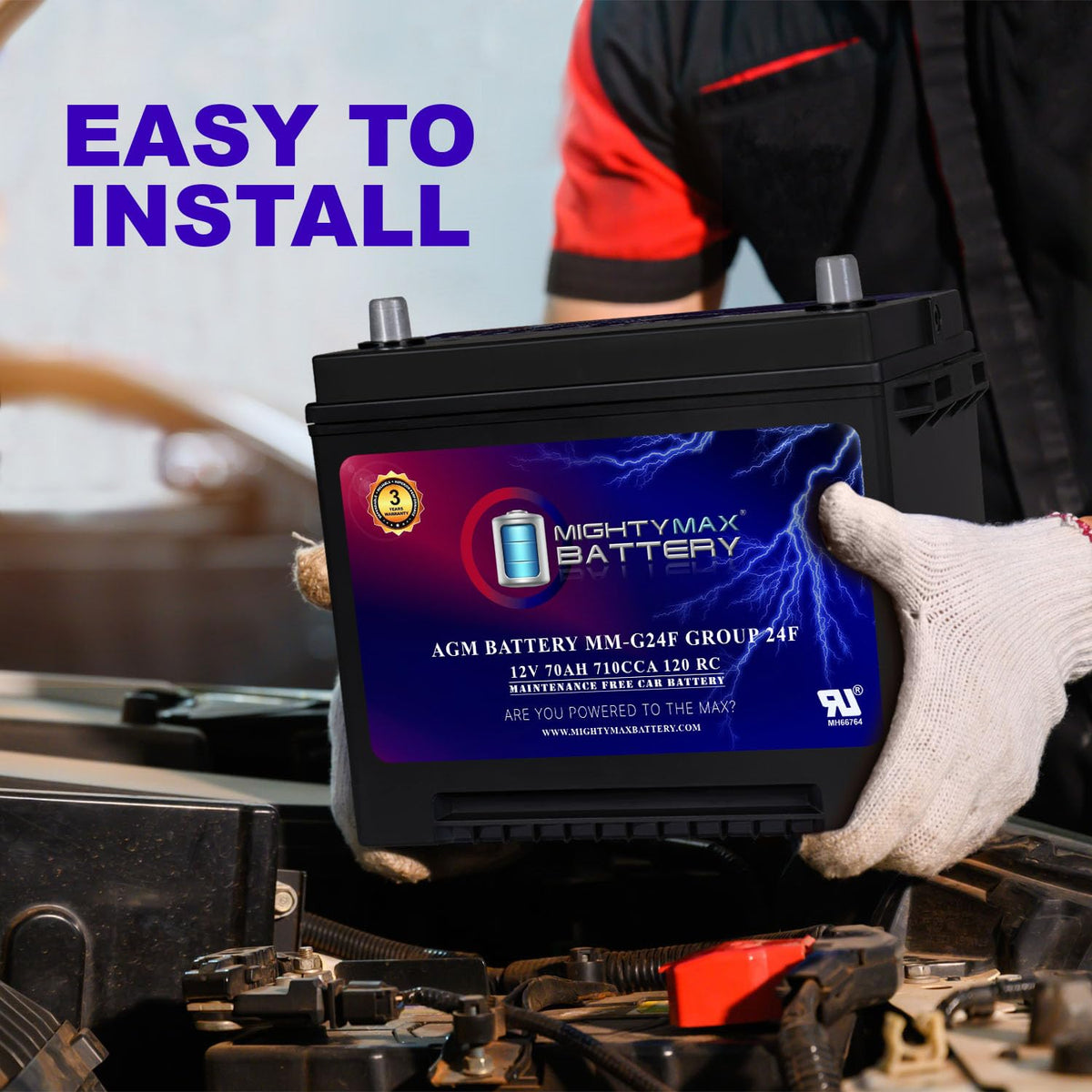 12V 70Ah AGM Replacement Battery E9395