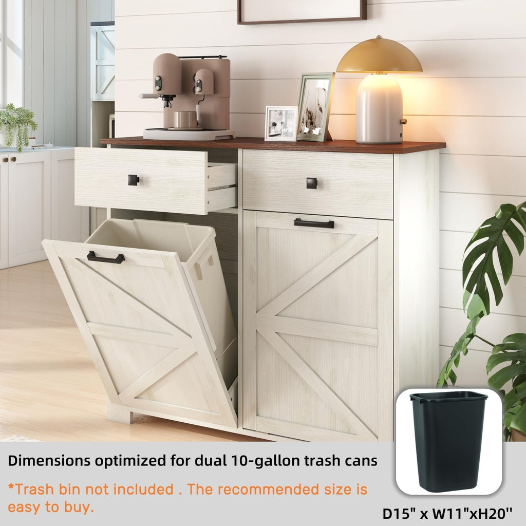 Double Tilt Out Trash Cabinet with Hideaway Drawer F2568