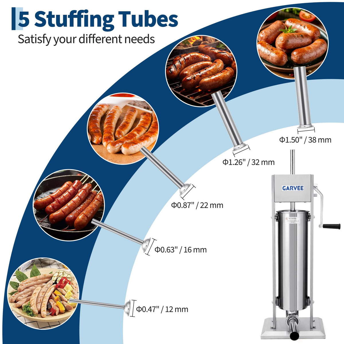 7L Stainless Steel Manual Sausage Stuffer I1140