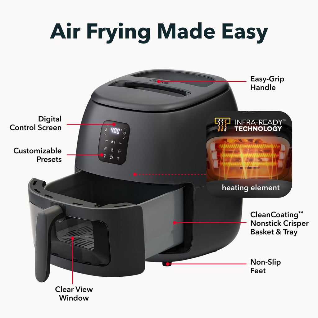 6 Quart Ceramic Nonstick Digital Air Fryer H53123