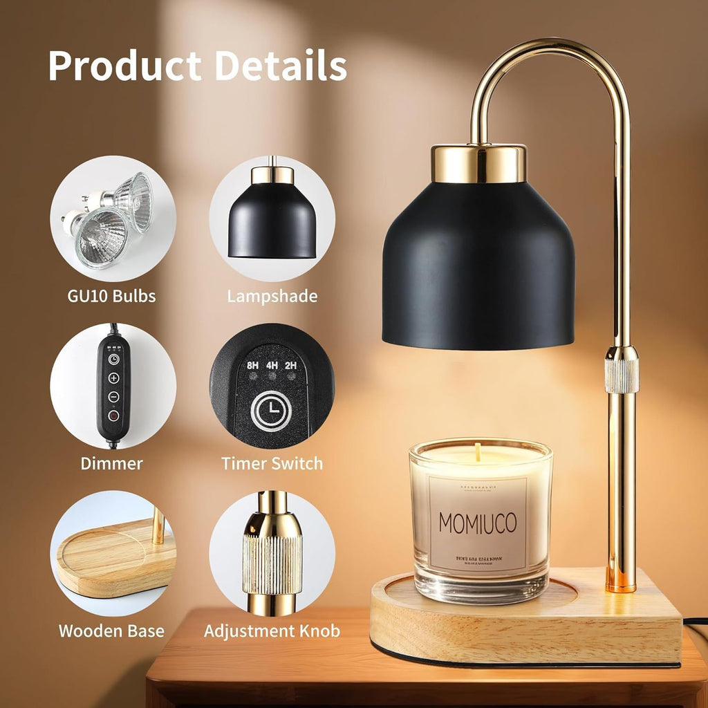 Height Adjustable Dimmable Candle Warmer Lamp with Timer B429