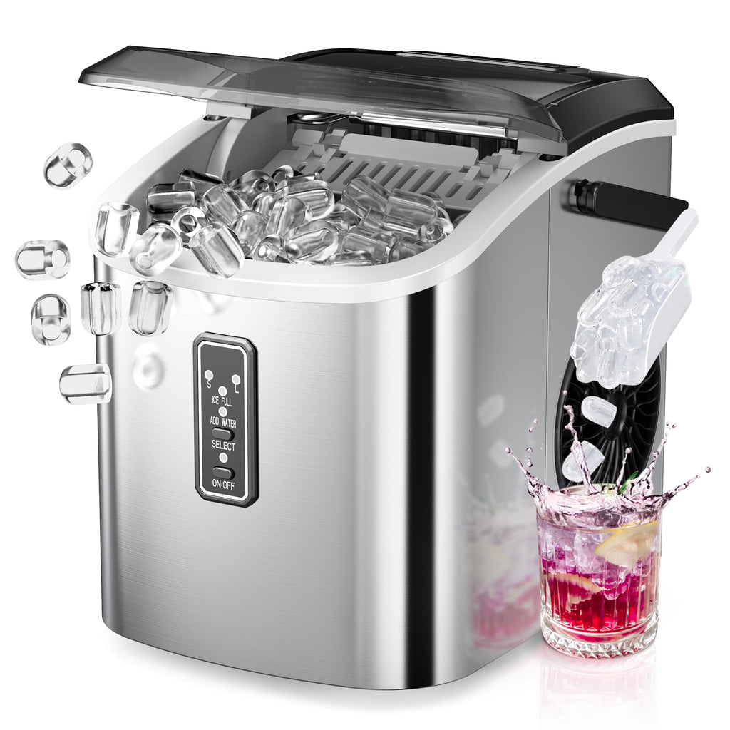 Portable Countertop Ice Maker with Carry Handle and Scoop Y4085