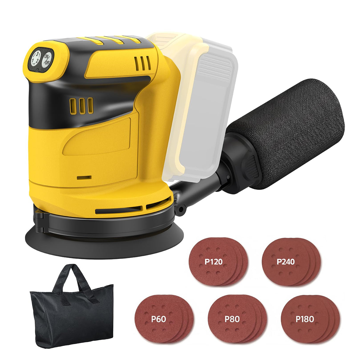 5" Cordless Random Orbital Sander with Storage Bag C8101