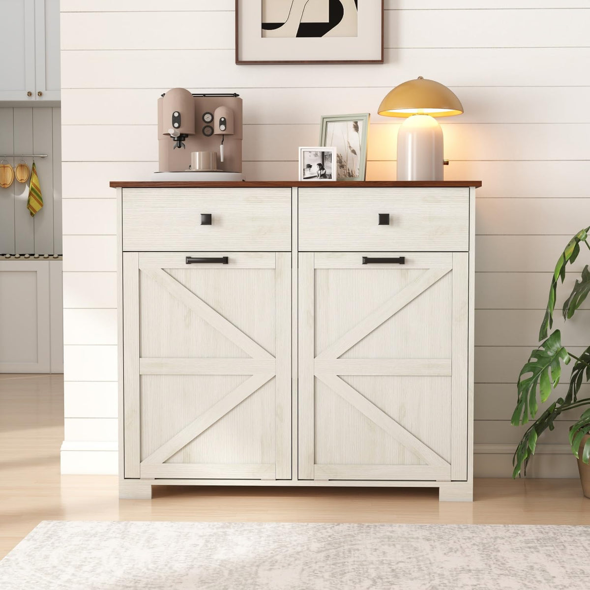 Double Tilt Out Trash Cabinet with Hideaway Drawer F2568