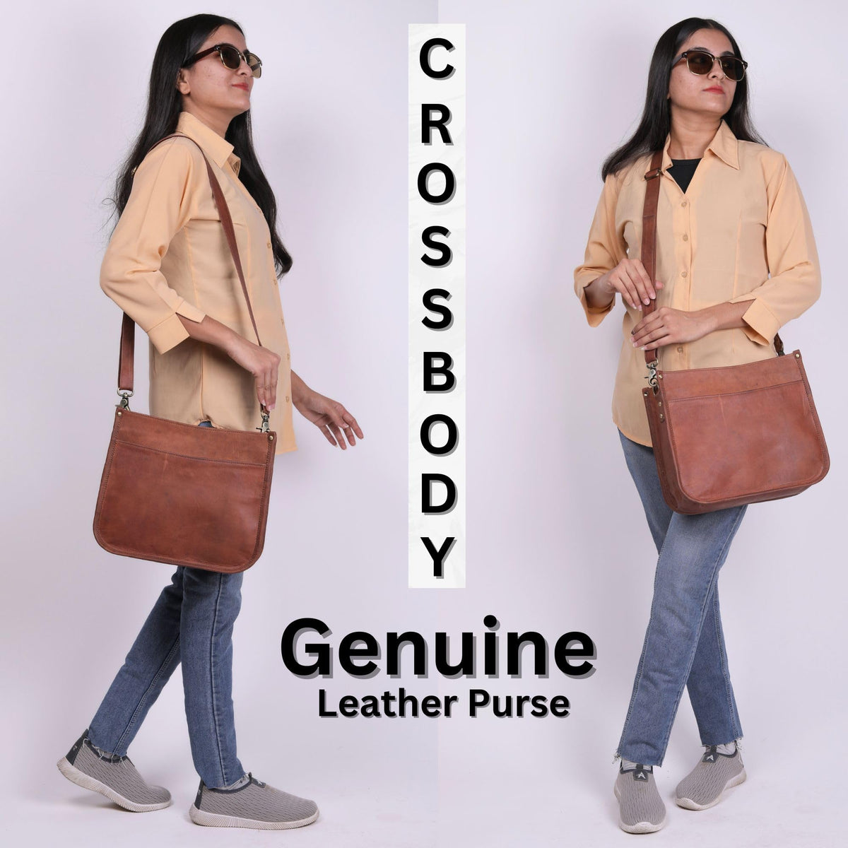 Genuine Leather Crossbody Purse X221329