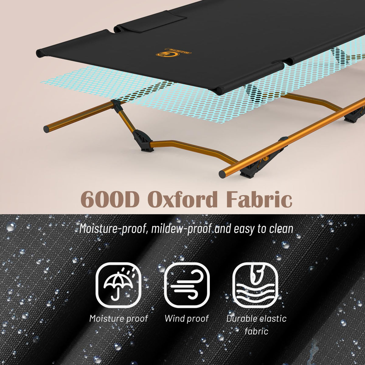 Foldable Camping Cot with Storage Bag Y56963