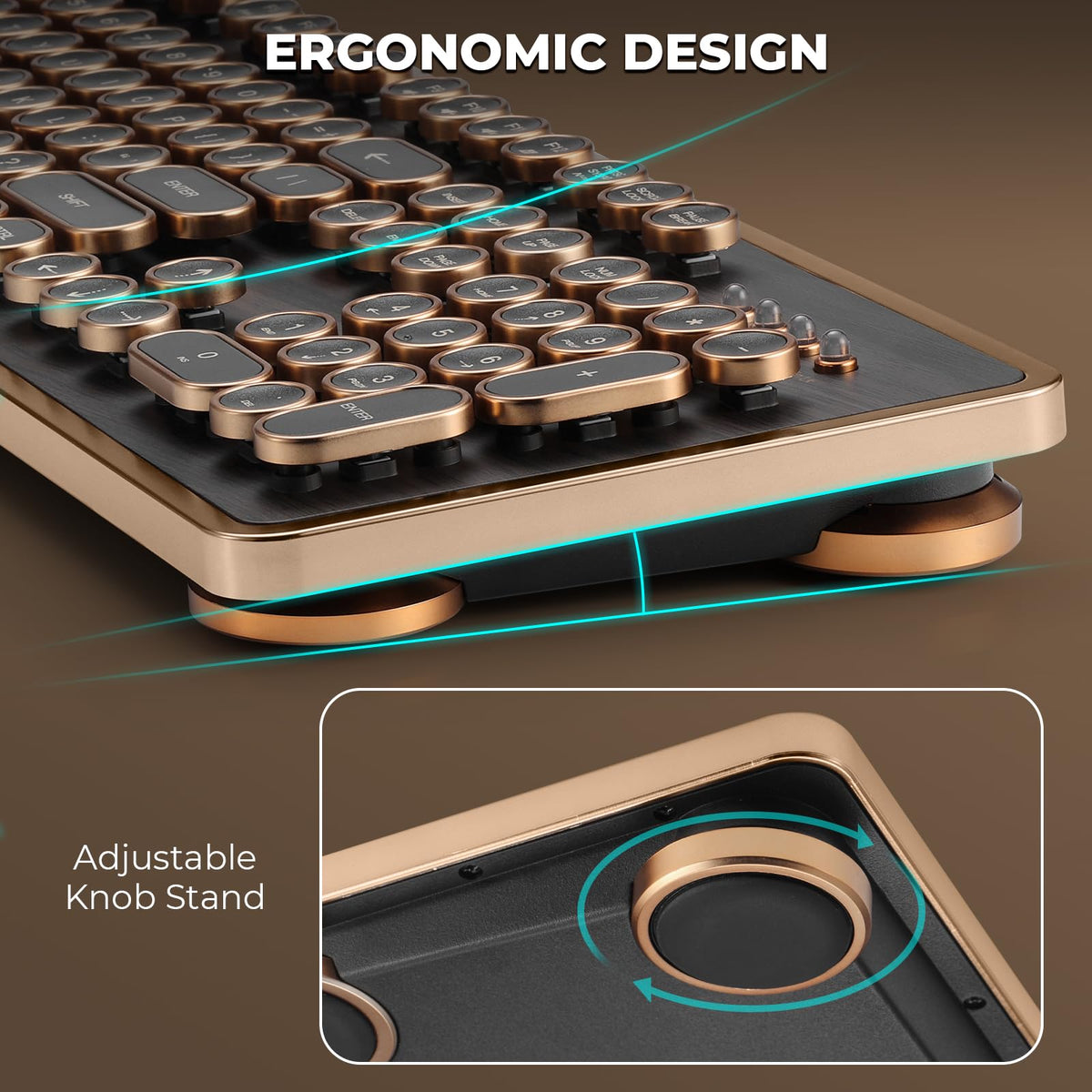 Wired Full-Size 104 Keys Mechanical Keyboard with Round Keycaps Q823