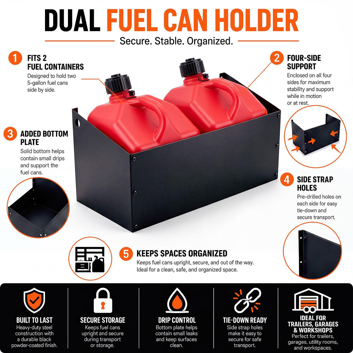 5 Gallon Gas Can Holder V354