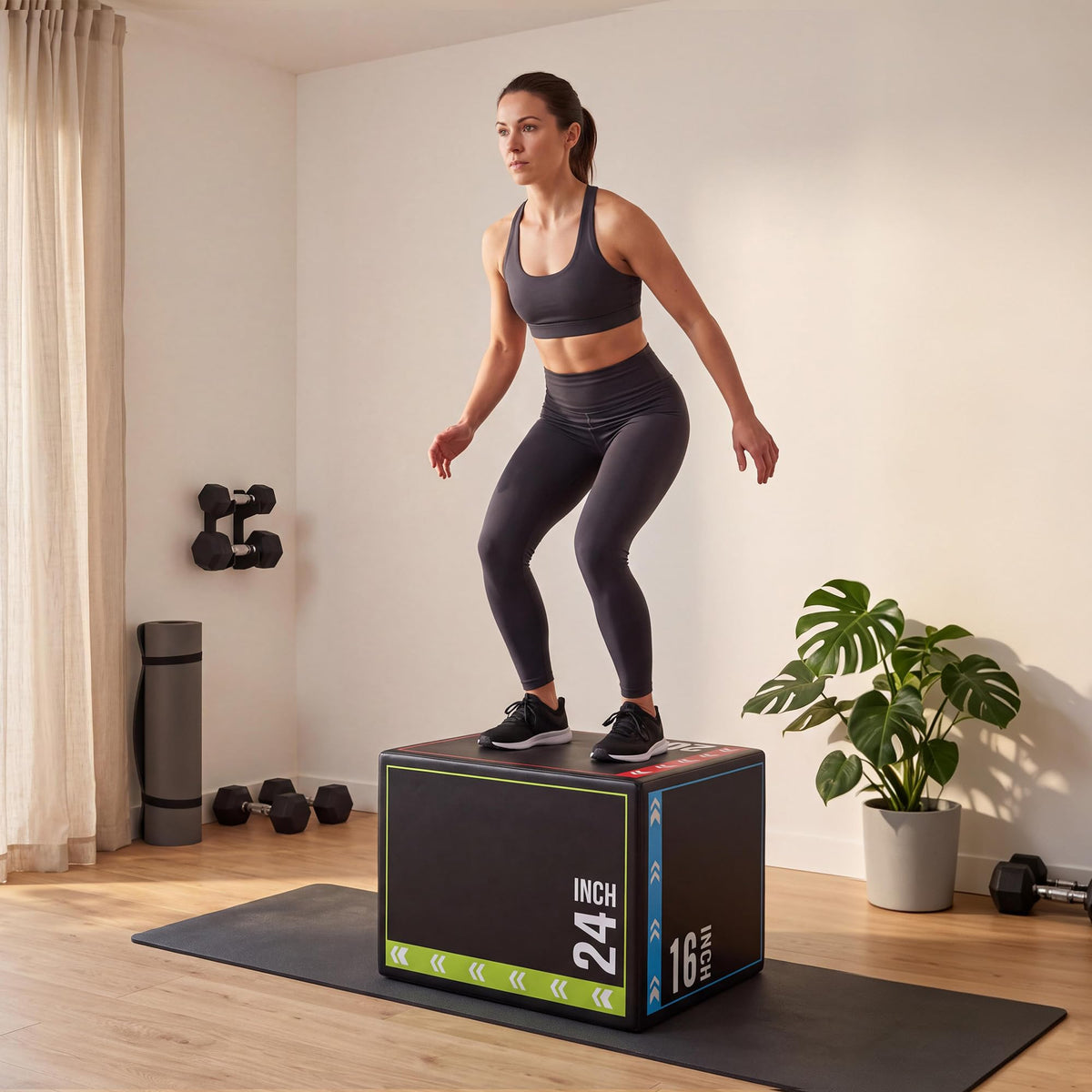 3 in 1 Plyometric Jump Box with Non-Slip Surface K765361