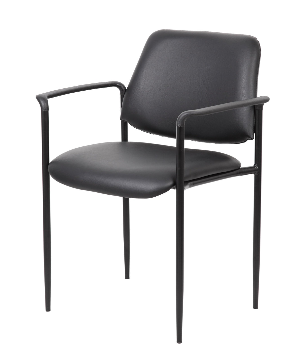 Black Caressoft Stacking Chair with Arm S92418