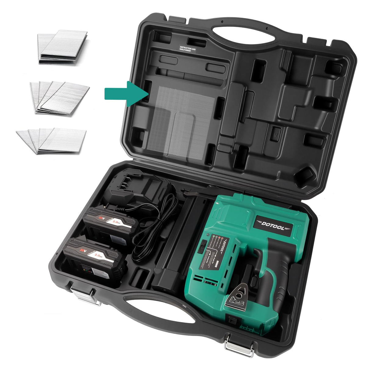 20V Cordless Brad Nailer Kit 2 in 1 Electric Nail Gun E5567