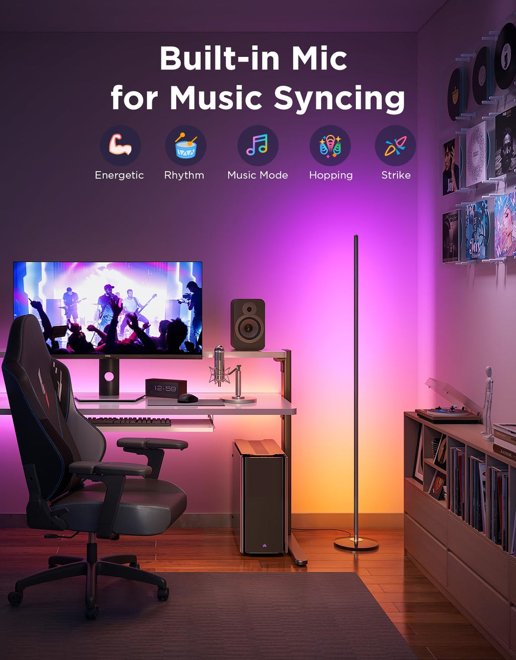 Black RGBIC LED Floor Lamp G71042