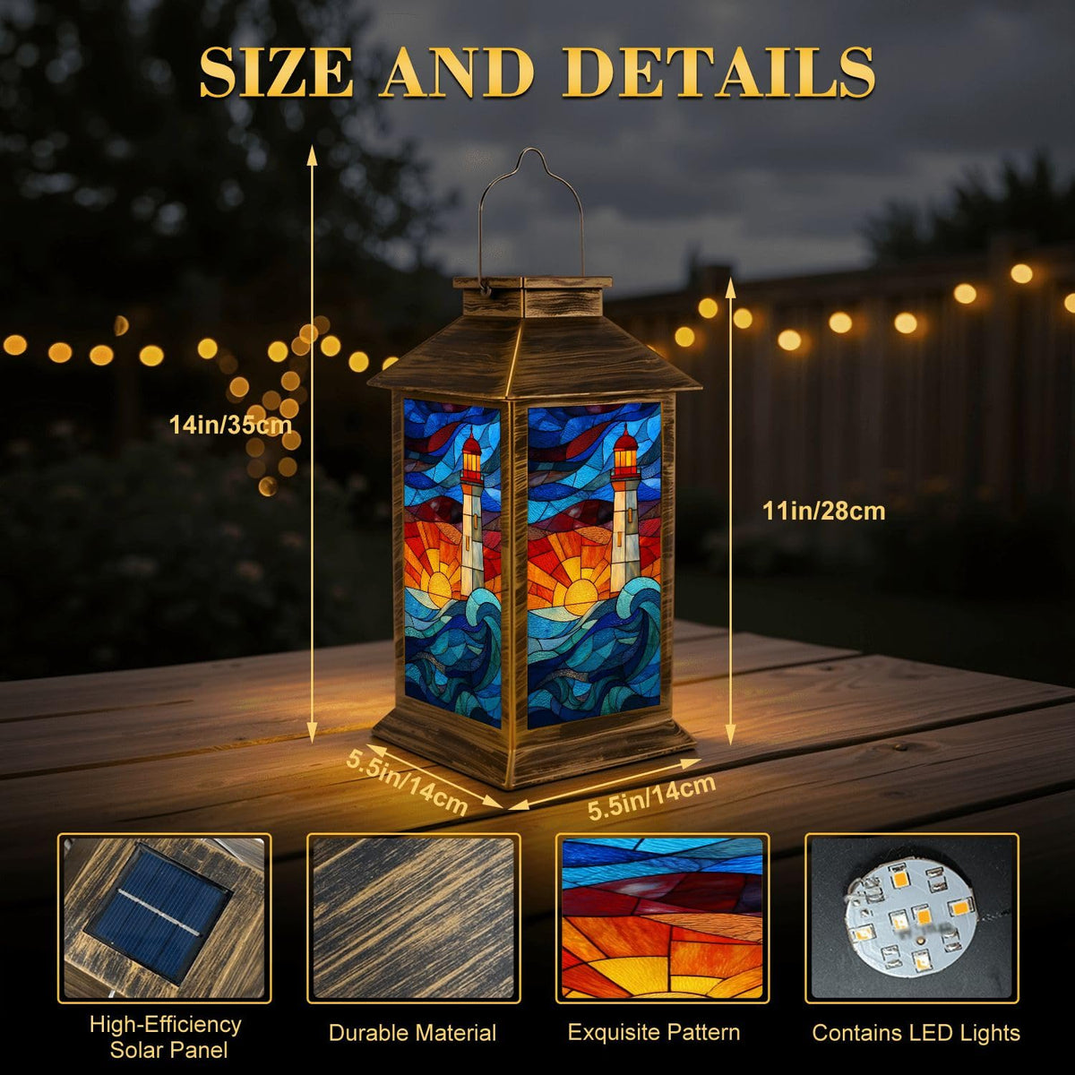 Solar Powered Waterproof Outdoor Hanging Lantern Q122