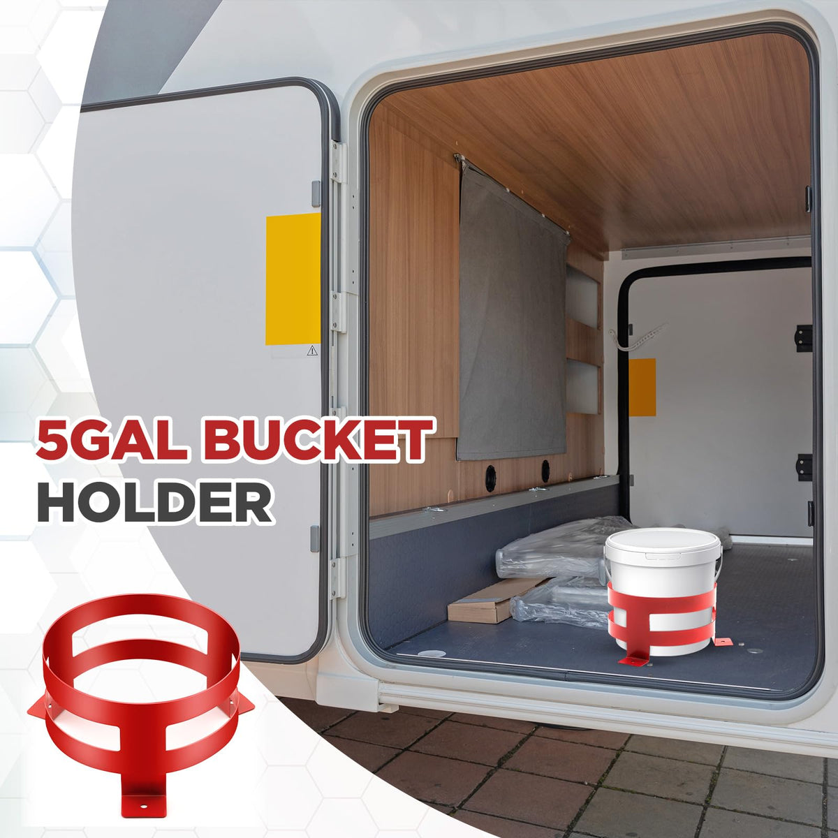2 Pcs 5 Gallon Red Bucket Holder Mount W410