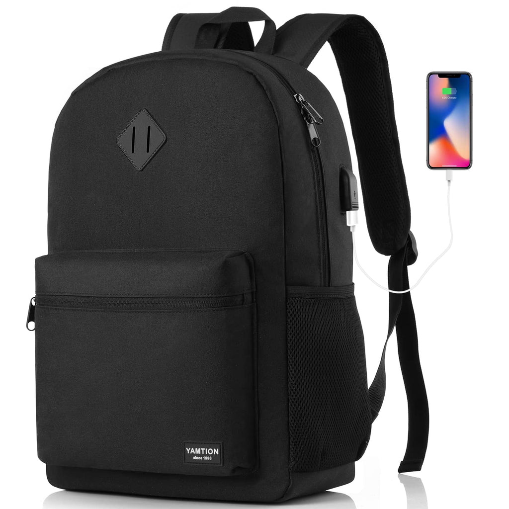 Black 15.6 Inch Laptop Backpack with USB Charger U812
