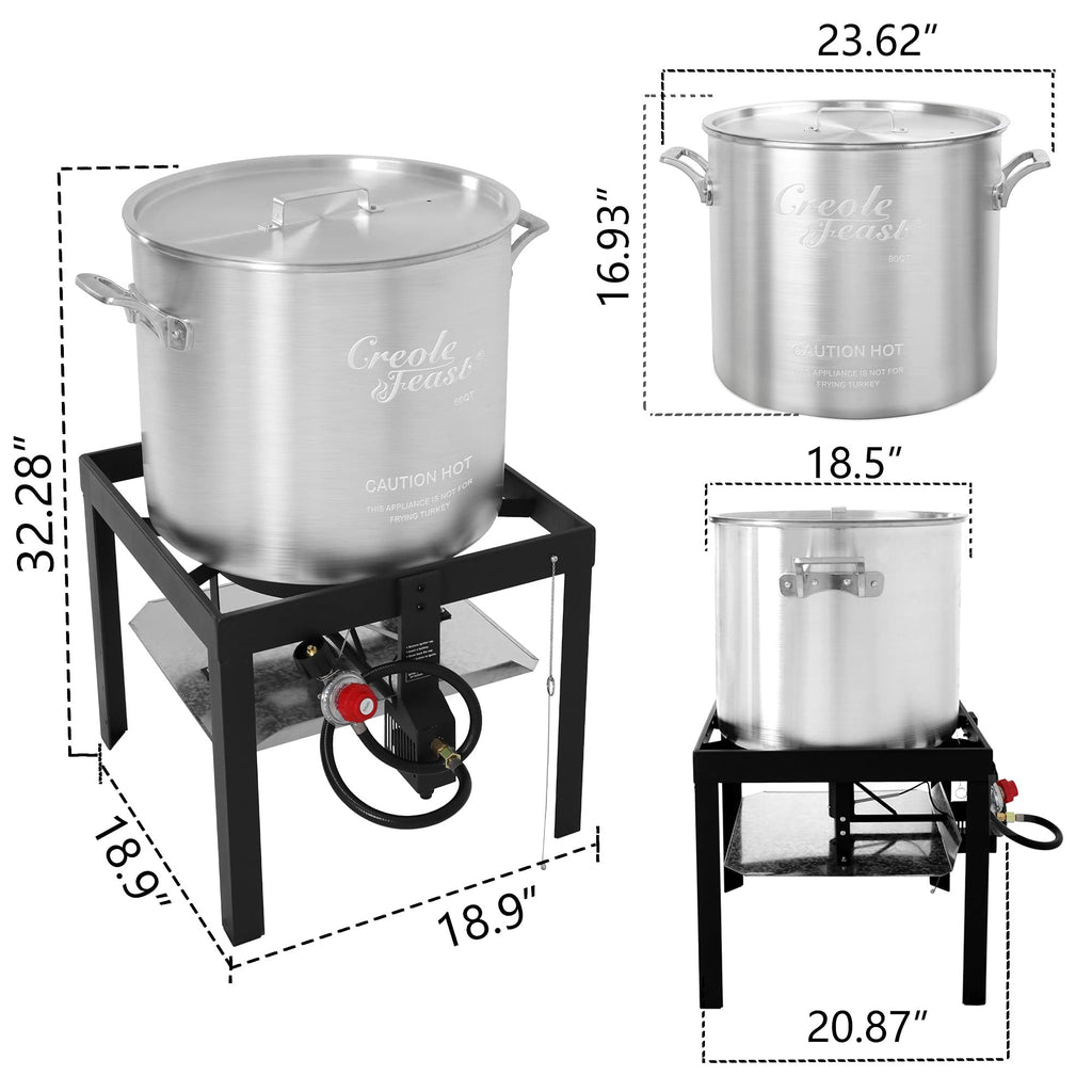 60 Qt. Seafood Boil Pot with Basket and Burner W4870