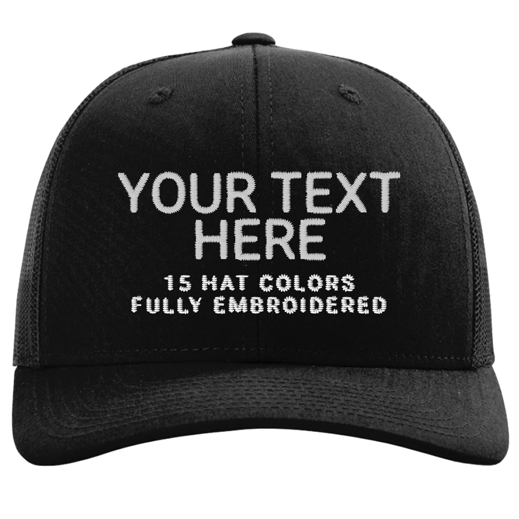 Custom Embroidered Adjustable Snapback Trucker Cap Black T95454