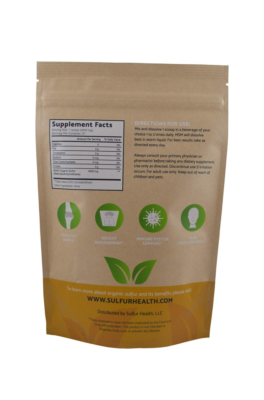 Organic Sulfur MSM Supplement 1 Pound N752