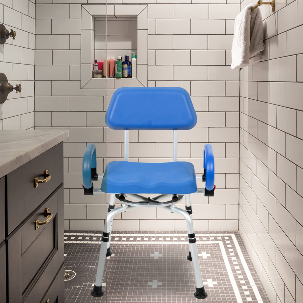 Blue Padded Shower Chair with Back and Arms N6082