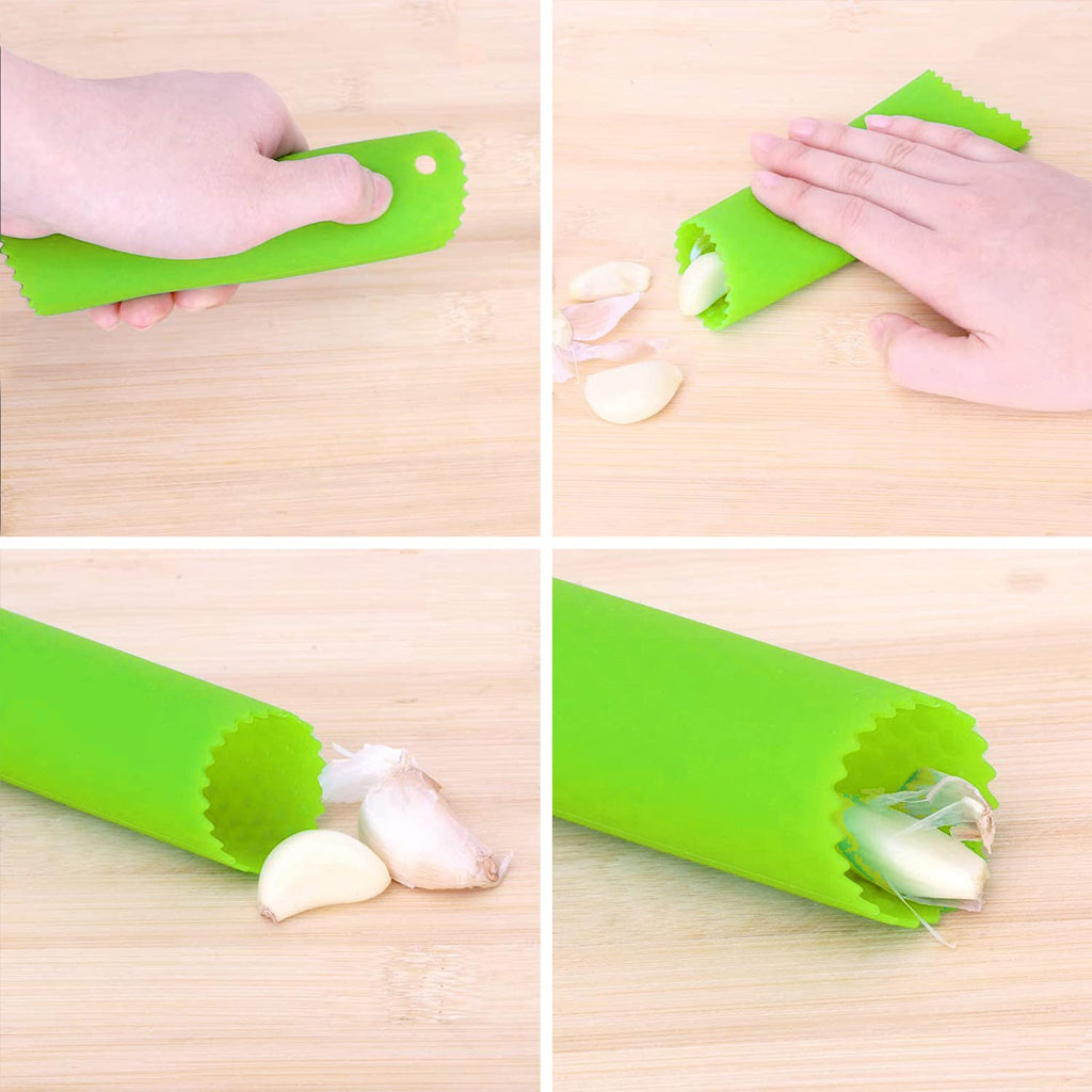 Stainless Steel Garlic Press Rocker with Silicone Peeler Z40077