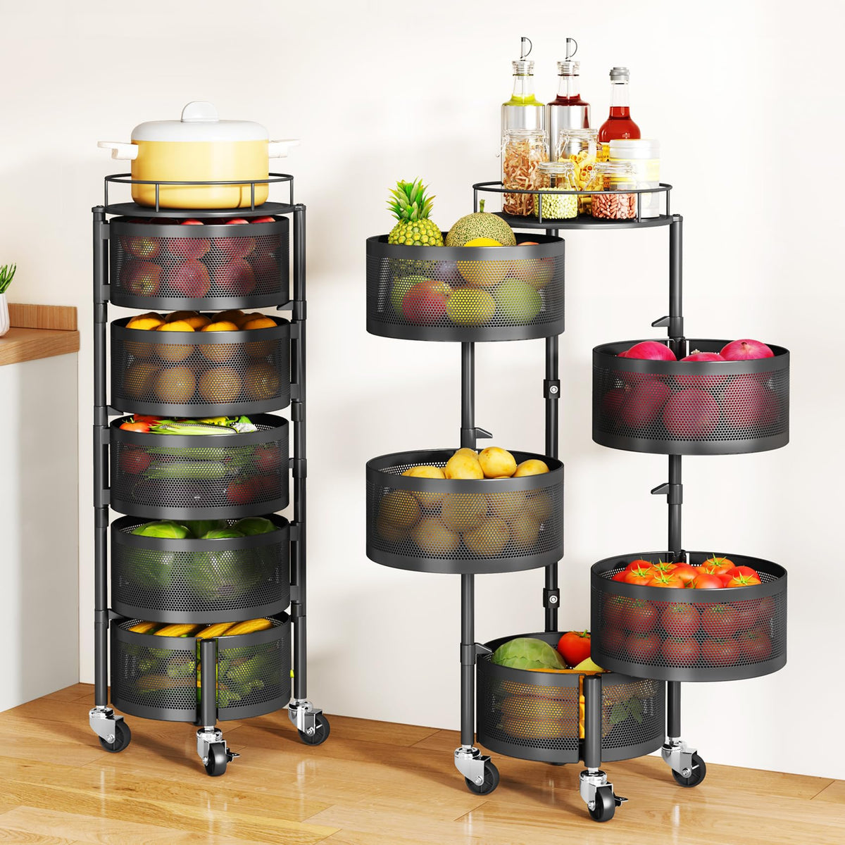 5 Tier Rotating Fruit Vegetable Basket Stand N1288