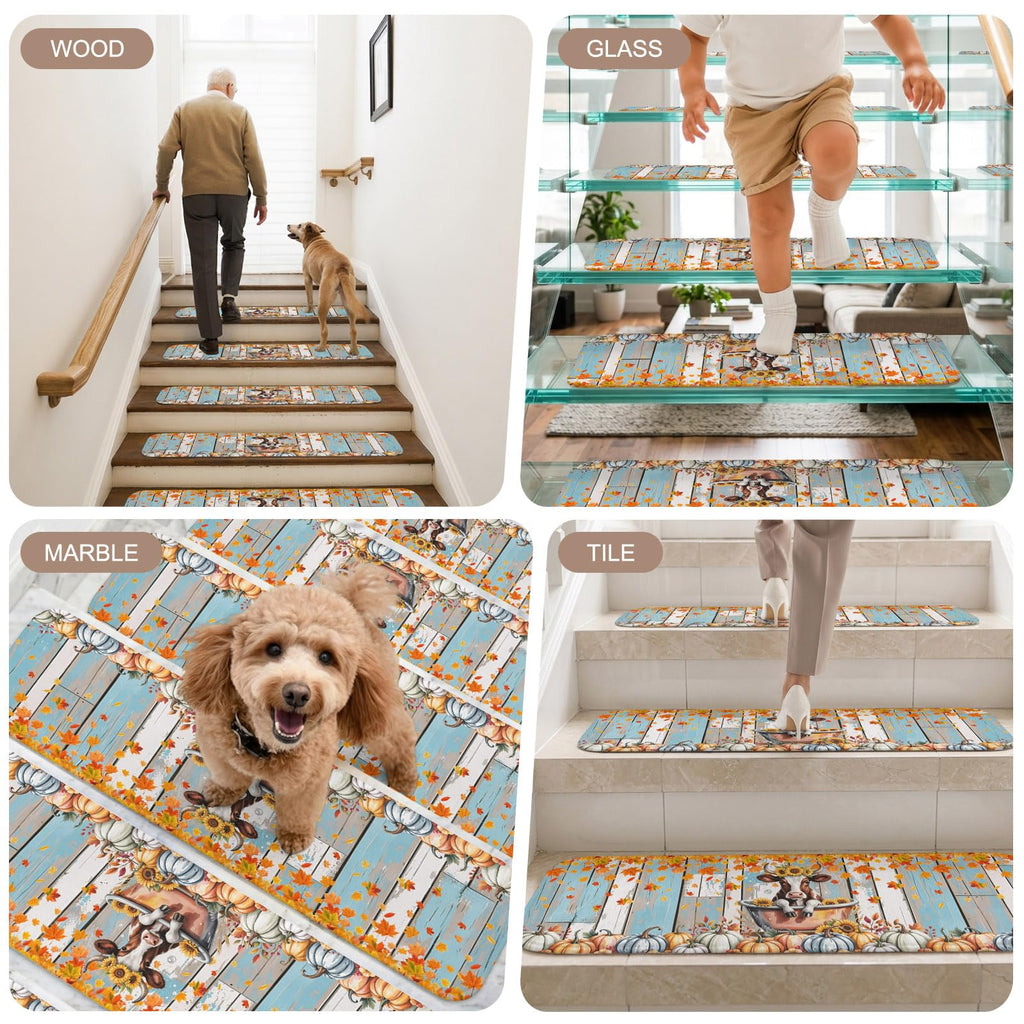 15 Pack Non Slip Washable Stair Treads E7631