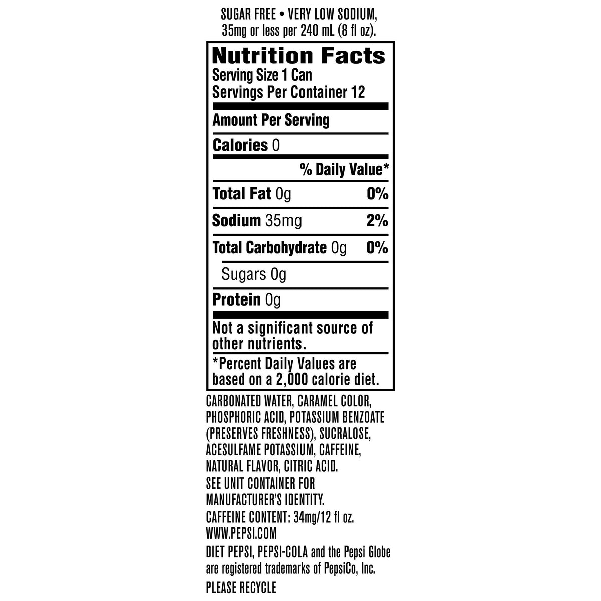 Diet Pepsi Soda 12 fl oz 36 Cans J3496