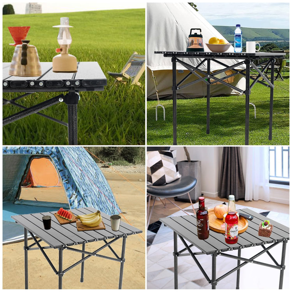 Portable Aluminum Folding Camping Table with Carry Bag C727694