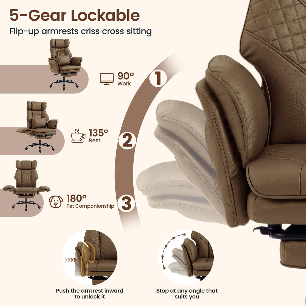 3D Kneading Massage Office Chair with Footrest V973388