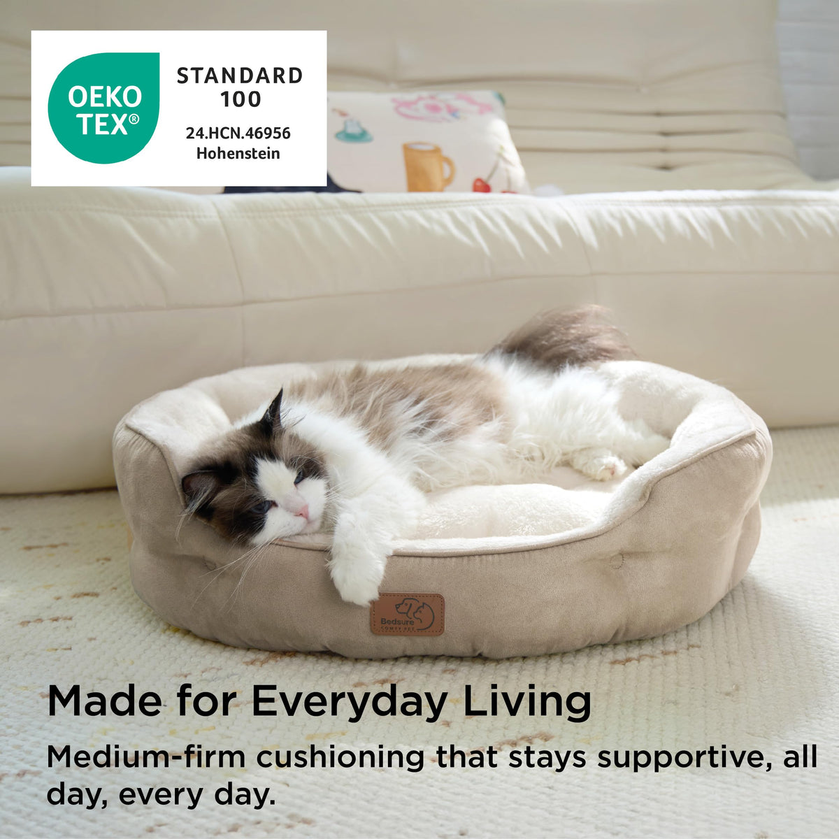 Small Washable Round Dog Bed L2572
